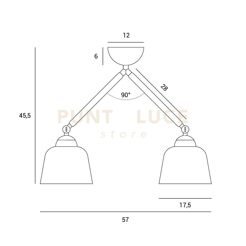 BASE-3E OS LED BASE ELITTICA per sospensioni con LED INTEGRATO OTTONE SPAZZOLATO 3 luci