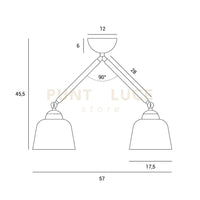 BASE-3E OS LED BASE ELITTICA per sospensioni con LED INTEGRATO OTTONE SPAZZOLATO 3 luci