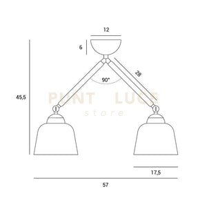 BASE-3E OS LED BASE ELITTICA per sospensioni con LED INTEGRATO OTTONE SPAZZOLATO 3 luci