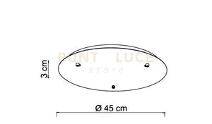 BASE-3L N base tonda 3 luci nero opaco d.45cm