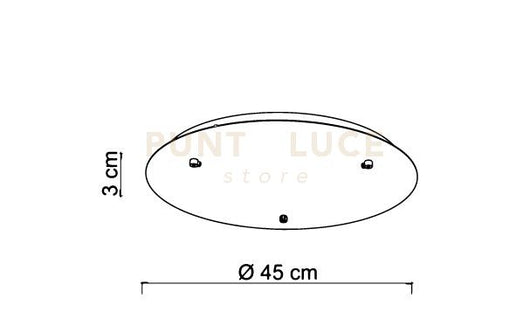 BASE-3L OS LED base tonda 3 luci ottone spazzolato led integrato d.45cm