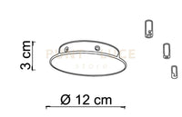 BASE-3R N BASE A RAGGIO nero opaco d.12cm 3 luci