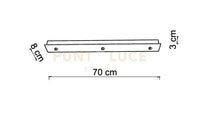 BASE-3RE C base rettangolare 3 luci cromo l.70cm