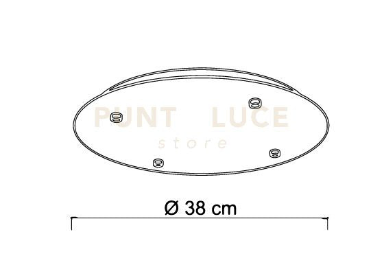 BASE-4L C Base tonda cromo  4 luci d.38