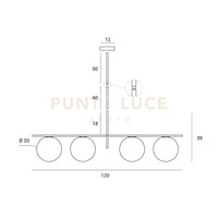 BASE-4L C LED Base cromo tonda d.38cm 4 luci led incluso