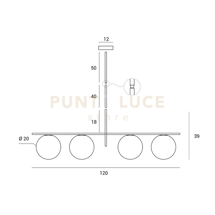 BASE-4L C LED Base cromo tonda d.38cm 4 luci led incluso