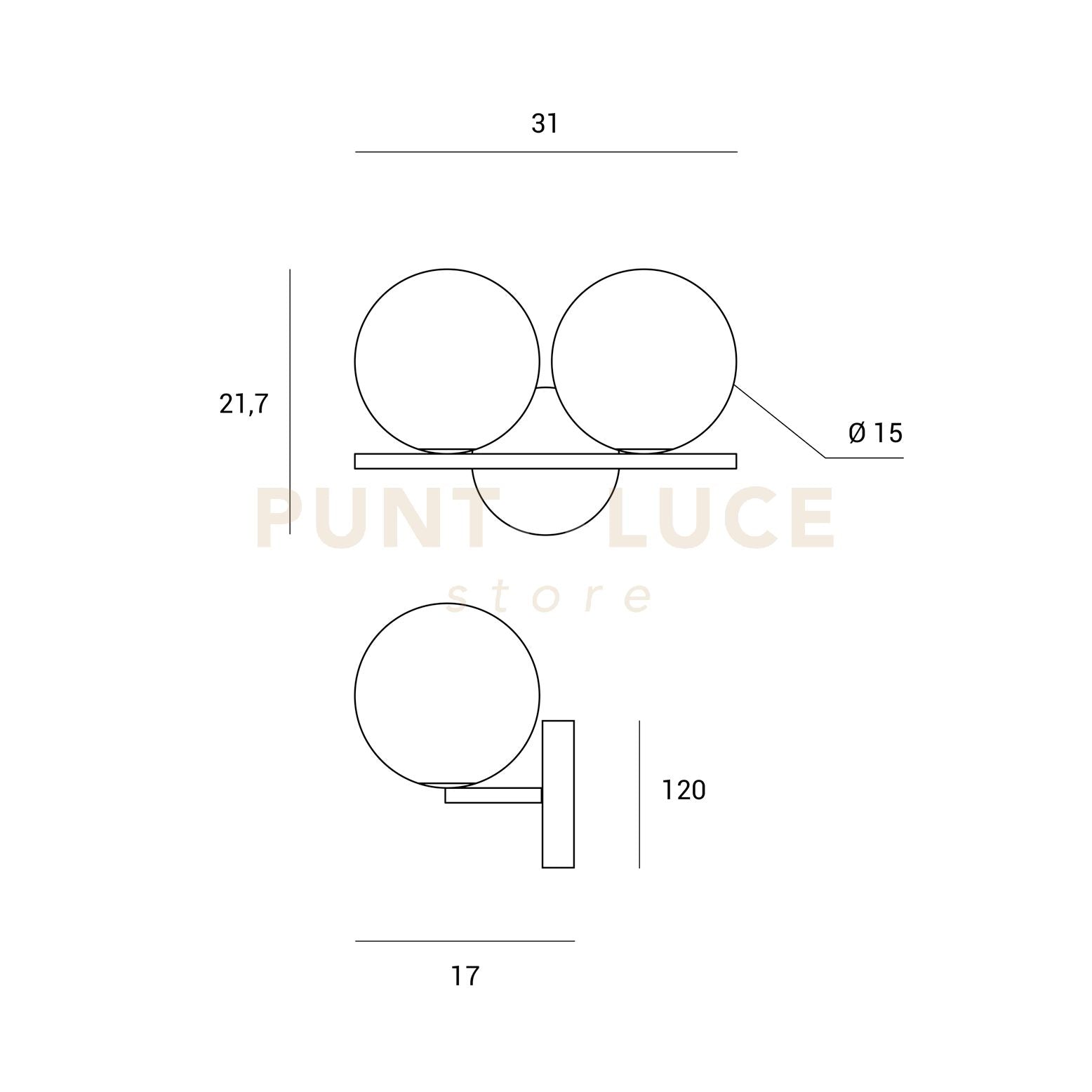 BASE-4L N LED Base nero opaco tonda d.38cm 4 luci led incluso