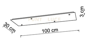 BASE-4RE N LED  Base rettangolare 100cm nero opaco rettangolare 4 luci led integrato