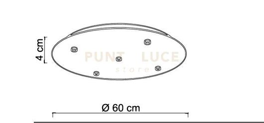 BASE-5L OS LED base tonda d.60cm ottone spazzolato 5 luci led integrato