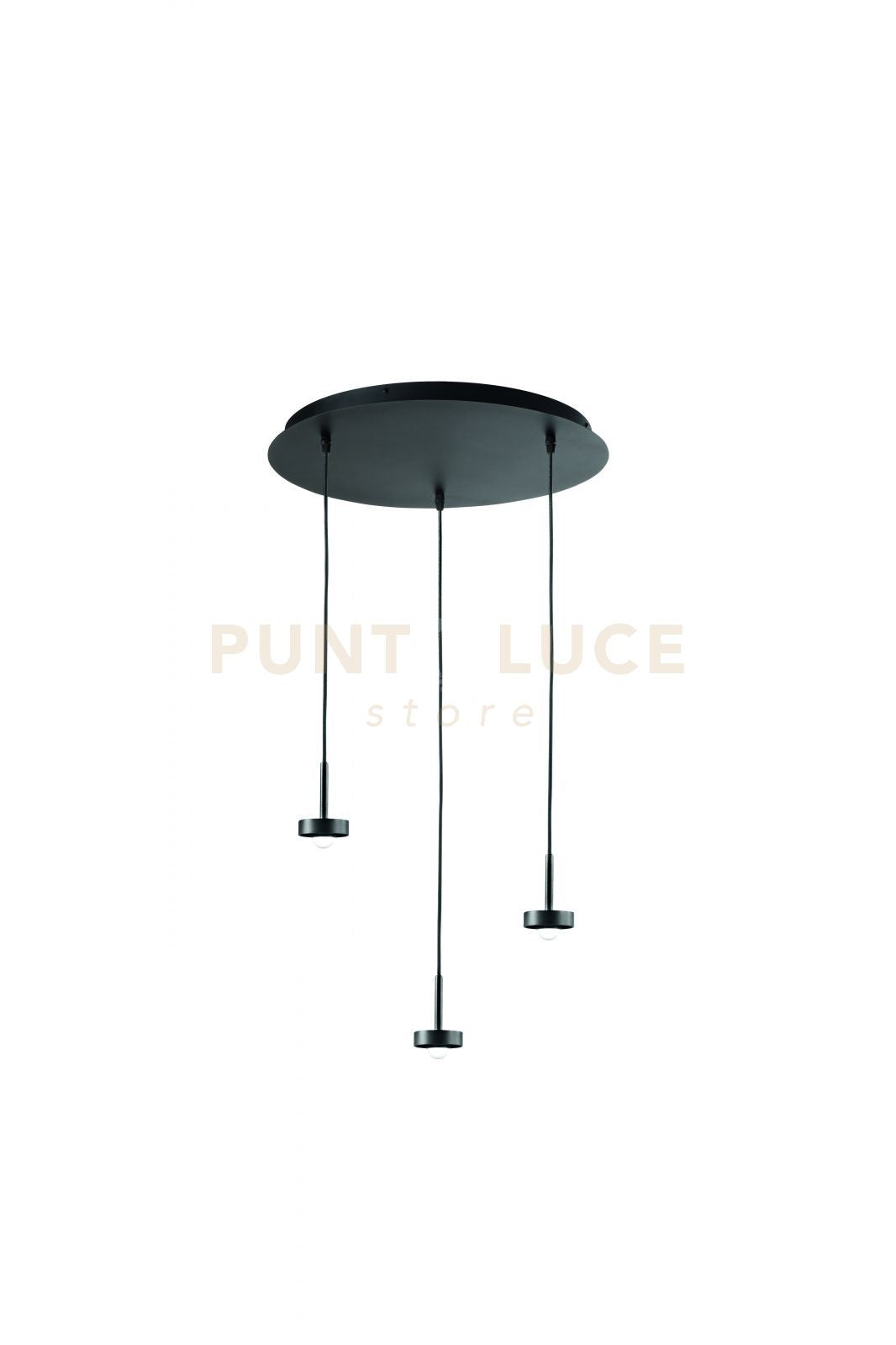 BASE PER SOSPENSIONE EKOS 3 LUCI D.45CM NERO LED 3000K 1390LM 18W