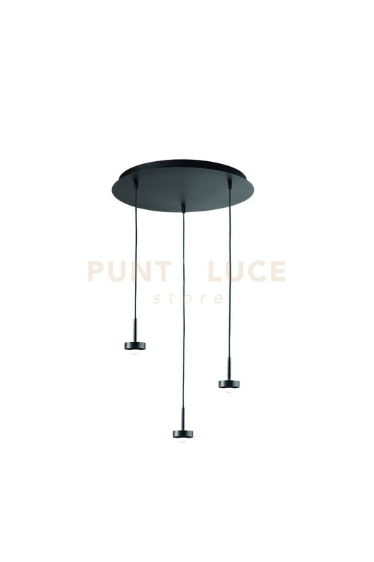 BASE PER SOSPENSIONE EKOS 3 LUCI D.45CM NERO LED 3000K 1390LM 18W