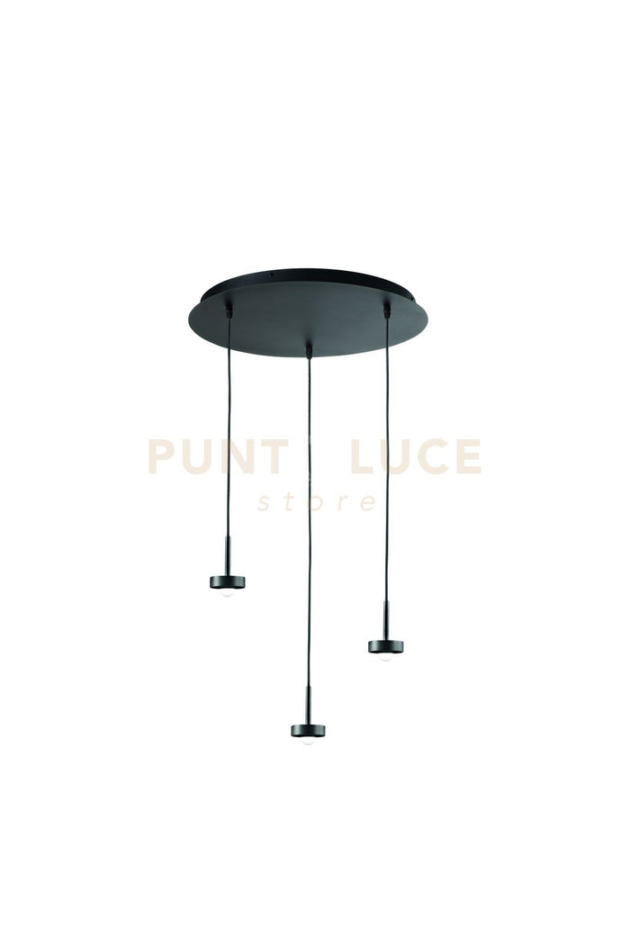 BASE PER SOSPENSIONE EKOS 3 LUCI D.45CM NERO LED 3000K 1390LM 18W