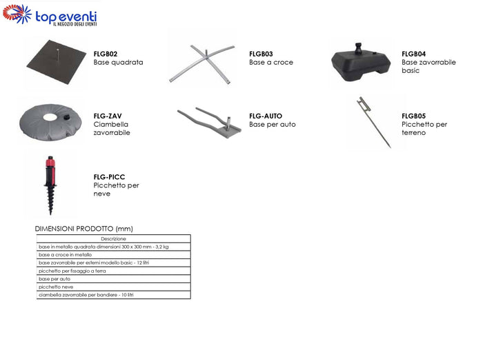 Base A CROCE per Bandiere pubblicitarie