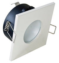Faretto Incasso Bath Quadrato Alluminio Bianco 1 Luce Gu10