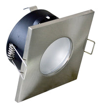 Faretto Incasso Bath Quadrato Alluminio Nickel Satinato 1 Luce Gu10