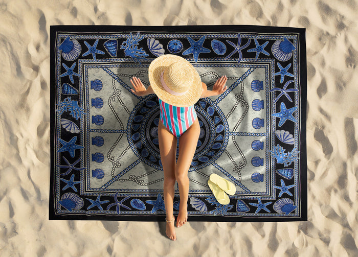 Telo Mare Spiaggia Grande Antisabbia Parasole Modello Batik Barocco - Telo Mare - Leopard D1