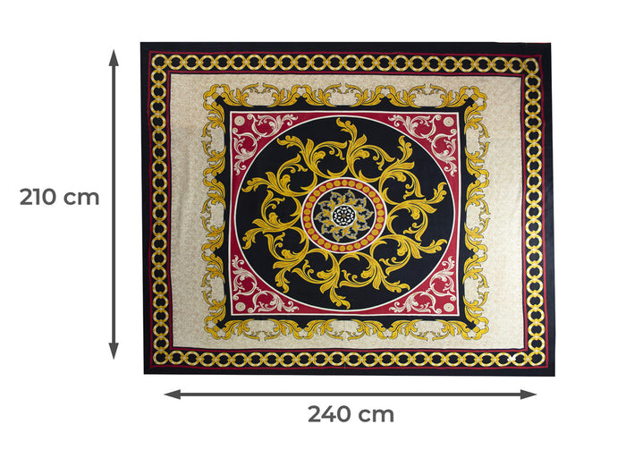 Telo Mare Spiaggia Grande Antisabbia Parasole Modello Batik Barocco - Telo Mare - Rosso D4