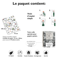 Carta da Parati Battito di Ali Carta Vegana 250x200cm 5,5mq 