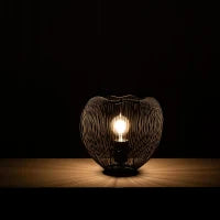 E-STYLO Lampada da tavolo in filo metallico nero, caratterizzata da un design minimalista ed elegante, perfetta per aggiungere stile e personalità a qualsiasi ambiente, 26cm X 26cm H. 25cm