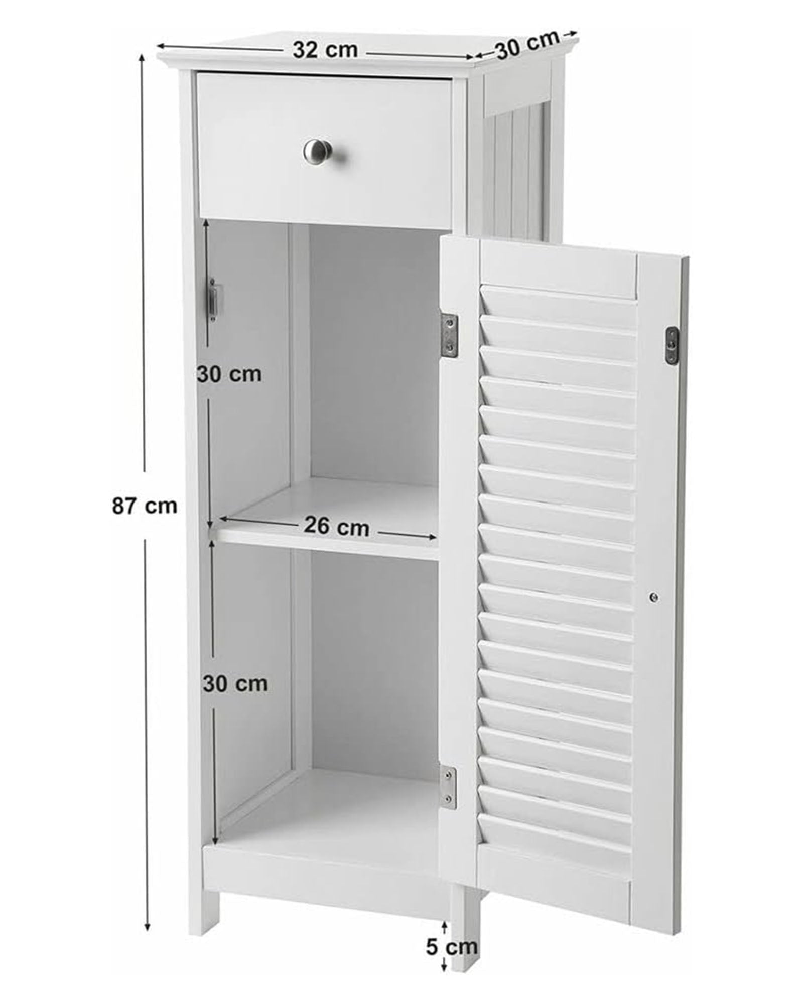 Mobile bagno indipendente mobile contenitore angolare con 1 cassetto bianco 12_0006496