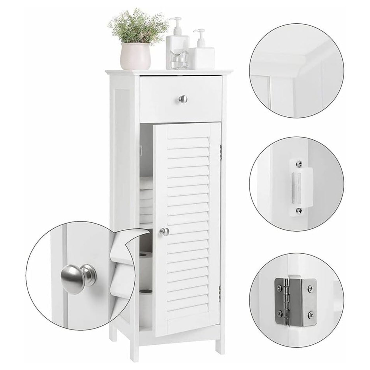 Mobile bagno indipendente mobile contenitore angolare con 1 cassetto bianco 12_0006496