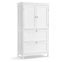 Mobiletto da bagno mobiletto da cucina mobiletto con 2 cassetti e 2 ante ripiani regolabili 30 x 60 x 110 cm bianco 12_0004021