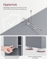 Mobiletto bagno colonna contenitore con cassetto ripiani regolabili scomparti 30 x 30 x 170 cm grigio 12_0004019