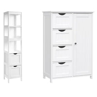 Set di 2 mobili da bagno con cassettiera aperta stile moderno soggiorno cucina bianco 12_0004029