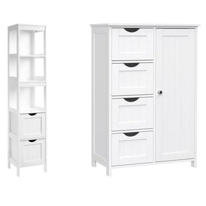 Set di 2 mobili da bagno con cassettiera aperta stile moderno soggiorno cucina bianco 12_0004029