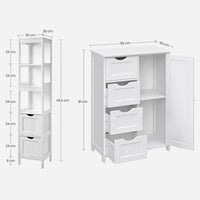 Set di 2 mobili da bagno con cassettiera aperta stile moderno soggiorno cucina bianco 12_0004029