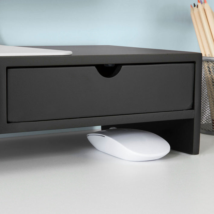 Supporto Monitor pc da scrivania Organizer scrivania Altezza 11 cm Nero BBF02-SCH