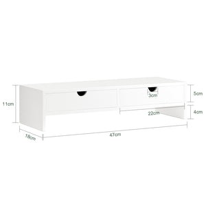 Supporto Monitor pc da scrivania Organizer scrivania Altezza 11 cm Bianco BBF02-W