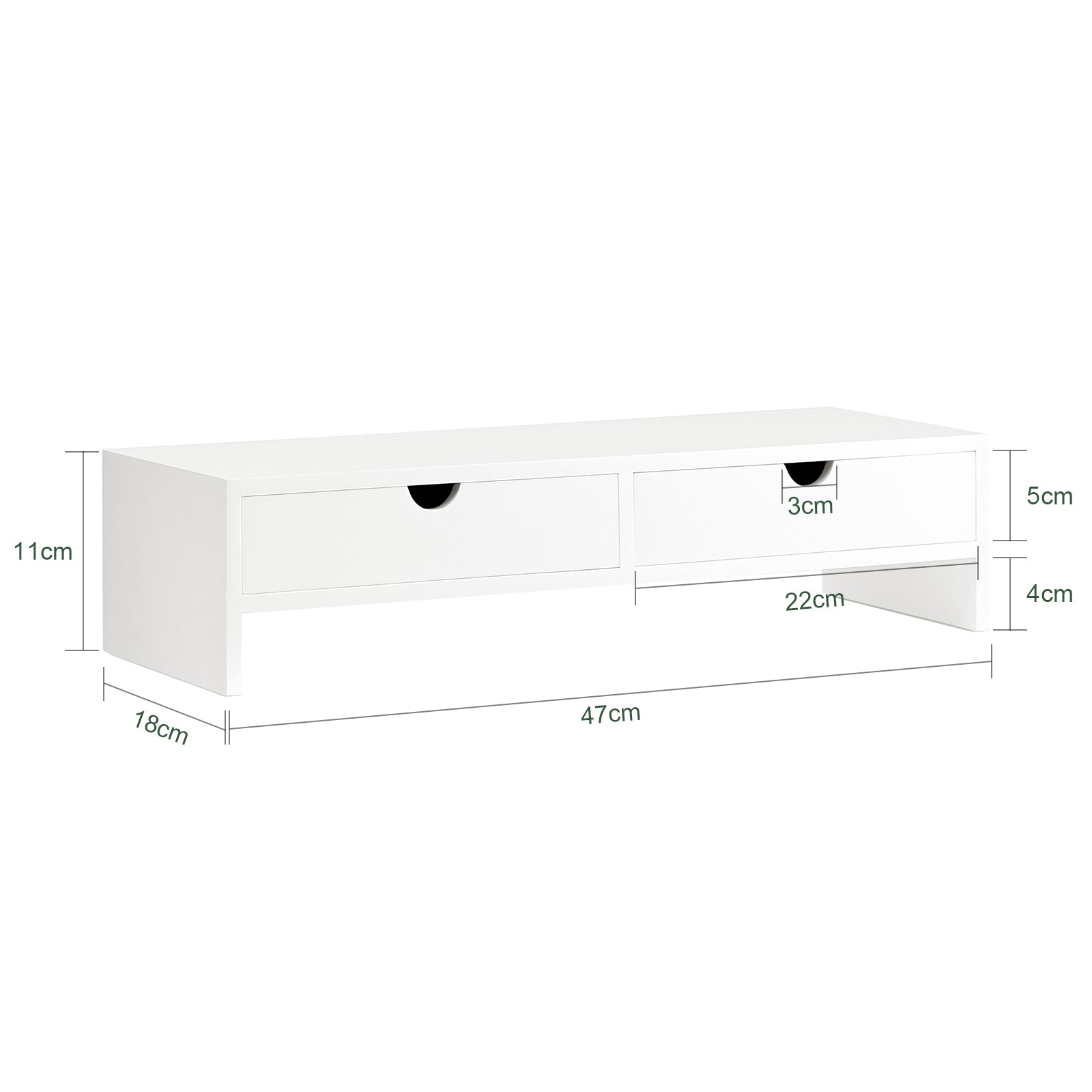 Supporto Monitor pc da scrivania Organizer scrivania Altezza 11 cm Bianco BBF02-W