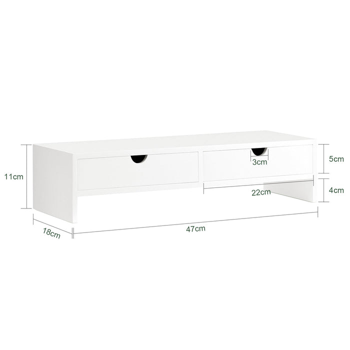 Supporto Monitor pc da scrivania Organizer scrivania Altezza 11 cm Bianco BBF02-W