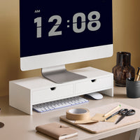 Supporto Monitor pc da scrivania Organizer scrivania Altezza 11 cm Bianco BBF02-W