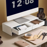 Supporto Monitor pc da scrivania Organizer scrivania Altezza 11 cm Bianco BBF02-W