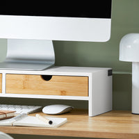 supporto per monitor pc scrivania Organizer scrivania rialzo monitor Con 2 cassetti BBF02-WN