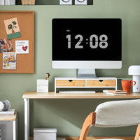 supporto per monitor pc scrivania Organizer scrivania rialzo monitor Con 2 cassetti BBF02-WN