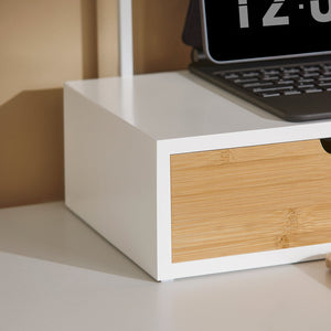 supporto per monitor con 3 cassetti Bianco-Naturale 60x22x11 cm BBF11-WN