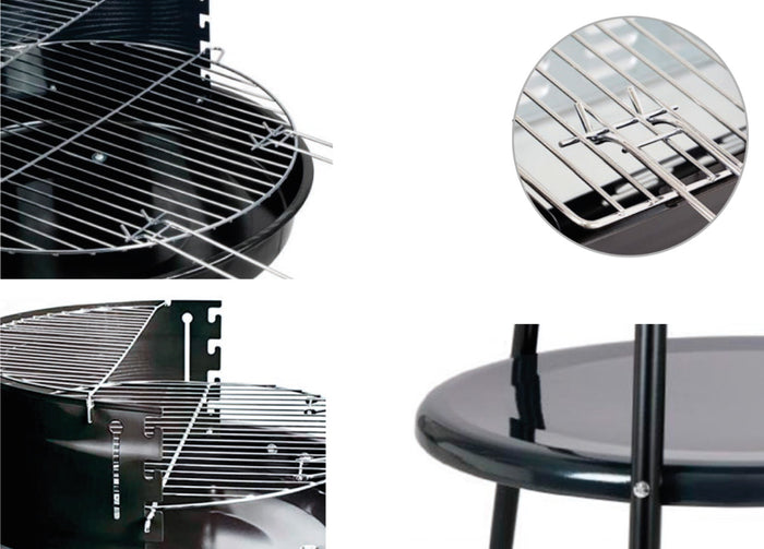 Barbeque Esterno A Carbonella Griglia Estate Campeggio In Acciaio Mod Illinois