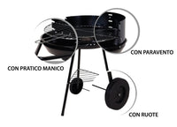 Barbeque Esterno A Carbonella Griglia Estate Campeggio In Acciaio Mod Winnipeg