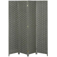 Paravent Interno In Legno A 4 Pannelli Separatore Di Ambienti Separè, Dim. 159.5L x 169.5H x 1.6P cm