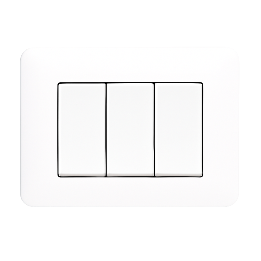 Biesse placca modulare bianca per bticino matix *** numero posti 3 moduli, confezione 1