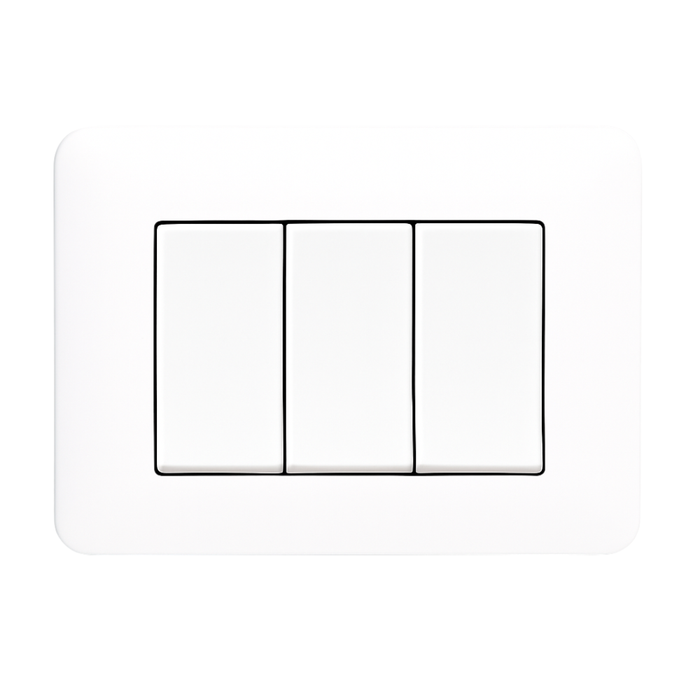 Biesse placca modulare bianca per bticino matix *** numero posti 3 moduli, confezione 1