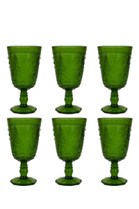 Conf 6 calici verde con Albero di Natale