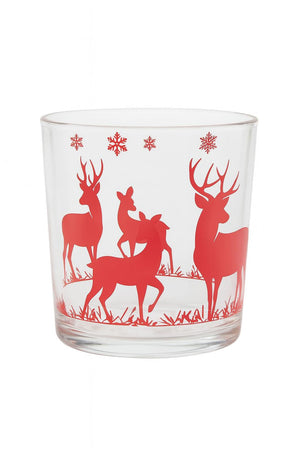 Conf 6 Bicchieri Natalizi con Renne rosso