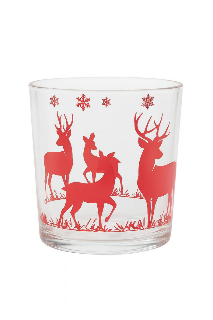 Conf 6 Bicchieri Natalizi con Renne rosso