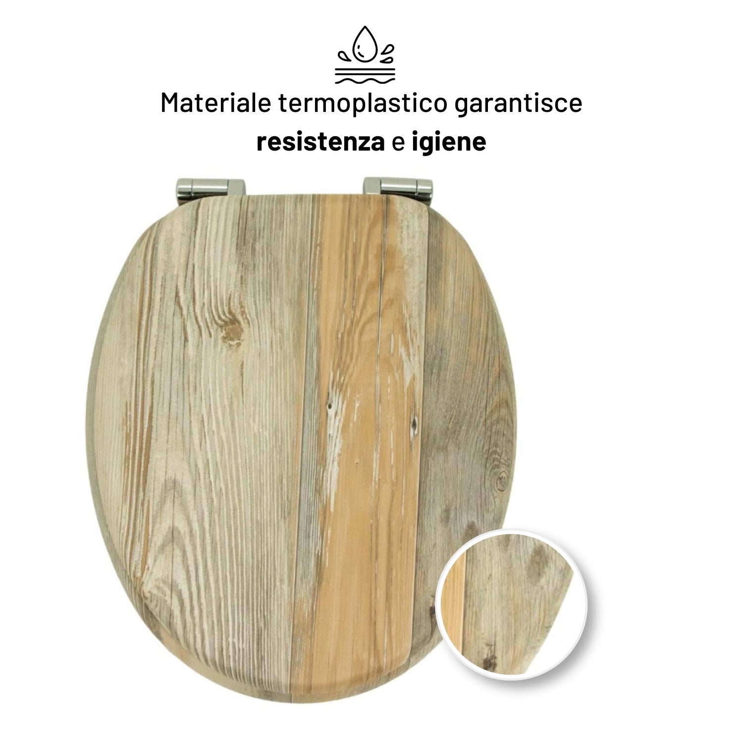 Sedile copri wc universale frizionato fantasia mdf chiusura rallentata *** fantasia decape, confezione 1