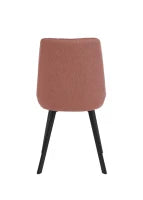 E-STYLO Sedia da pranzo in microfibra ruggine con gambe e struttura in metallo nero, 48cm X 60cm H. 87cm.