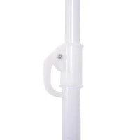 Ombrellone da Spiaggia a 8 Stecche con Palo Inclinabile, in Poliestere e Metallo, 1.6x2 m, Beige